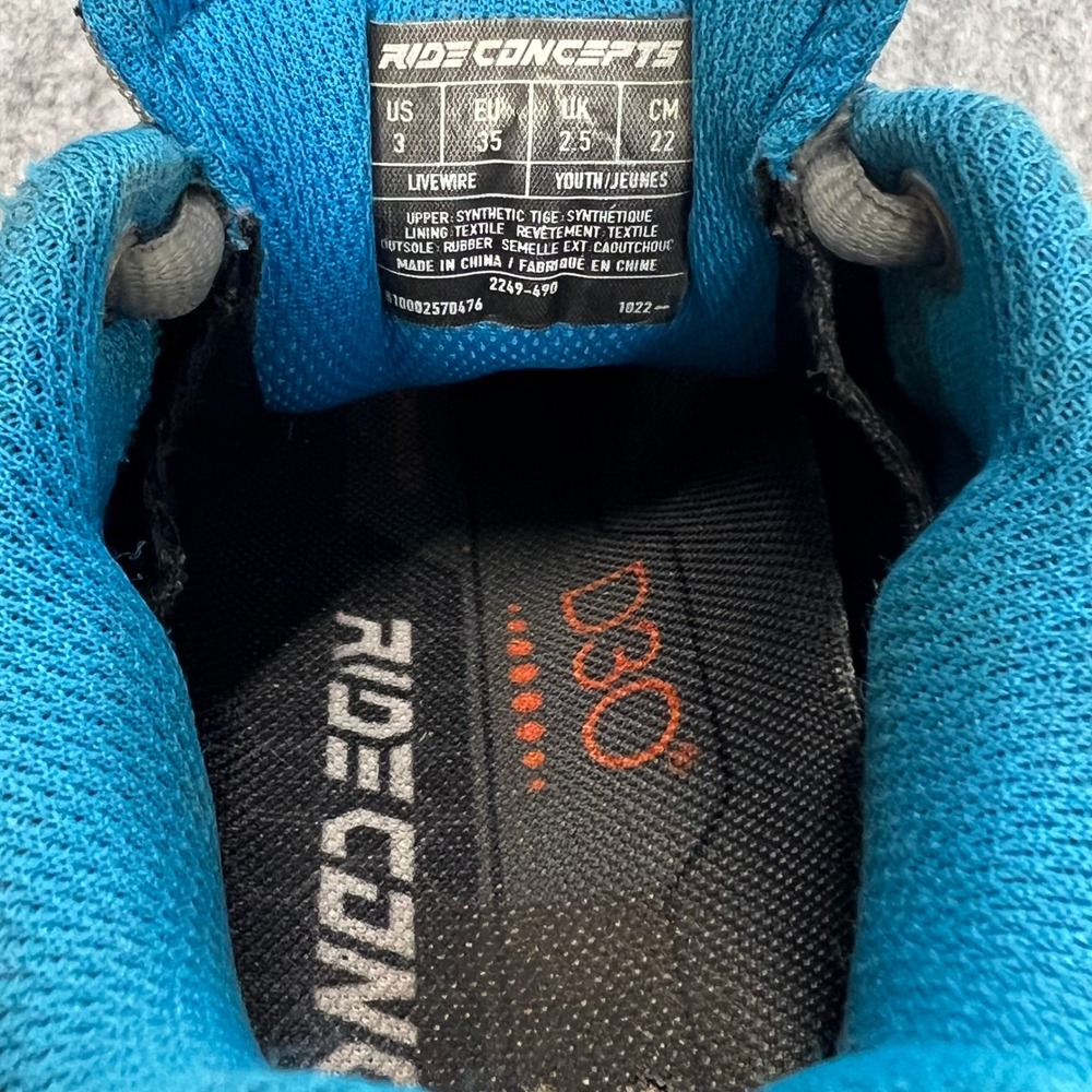 Ride Concepts Livewire Youth MTB Shoes Gray Blue Flat Pedal Mountain Bike Size 3 - Picture 6 of 7
